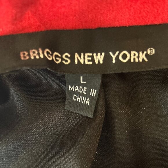 Briggs New York  SZ L Cherry Red Cotton Velvet Blazer Vintage Formal Dressy - Picture 6 of 8